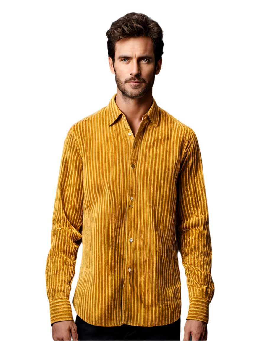 Musturd Corduroy Striped Shirt