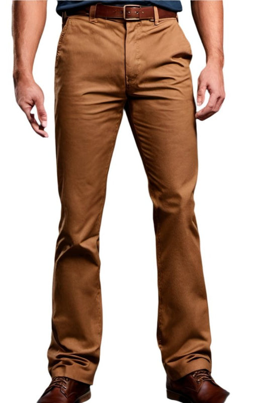 Men Regular Fit Brown Trouser
