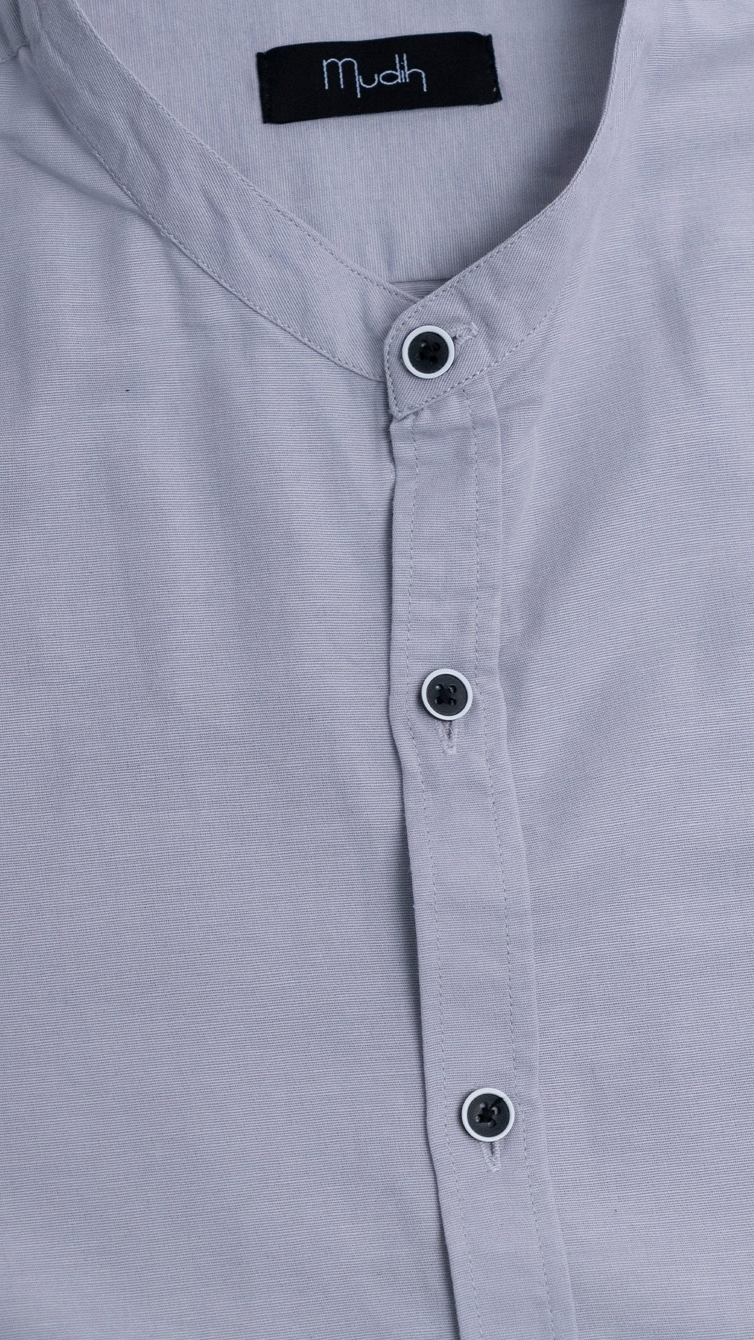 Men's Casual Solid Mandarin collar Light Grey Shirt