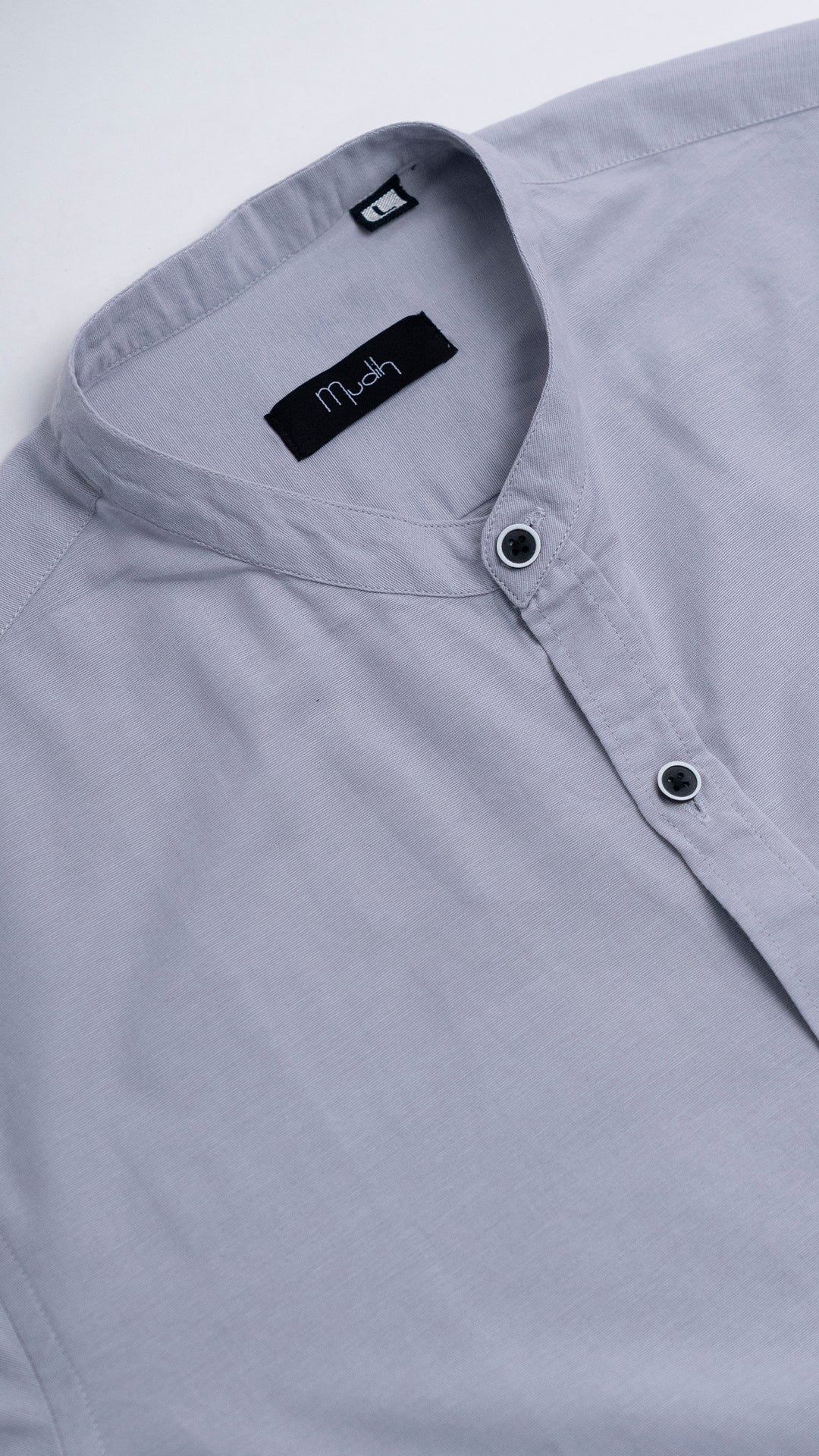 Men's Casual Solid Mandarin collar Light Grey Shirt